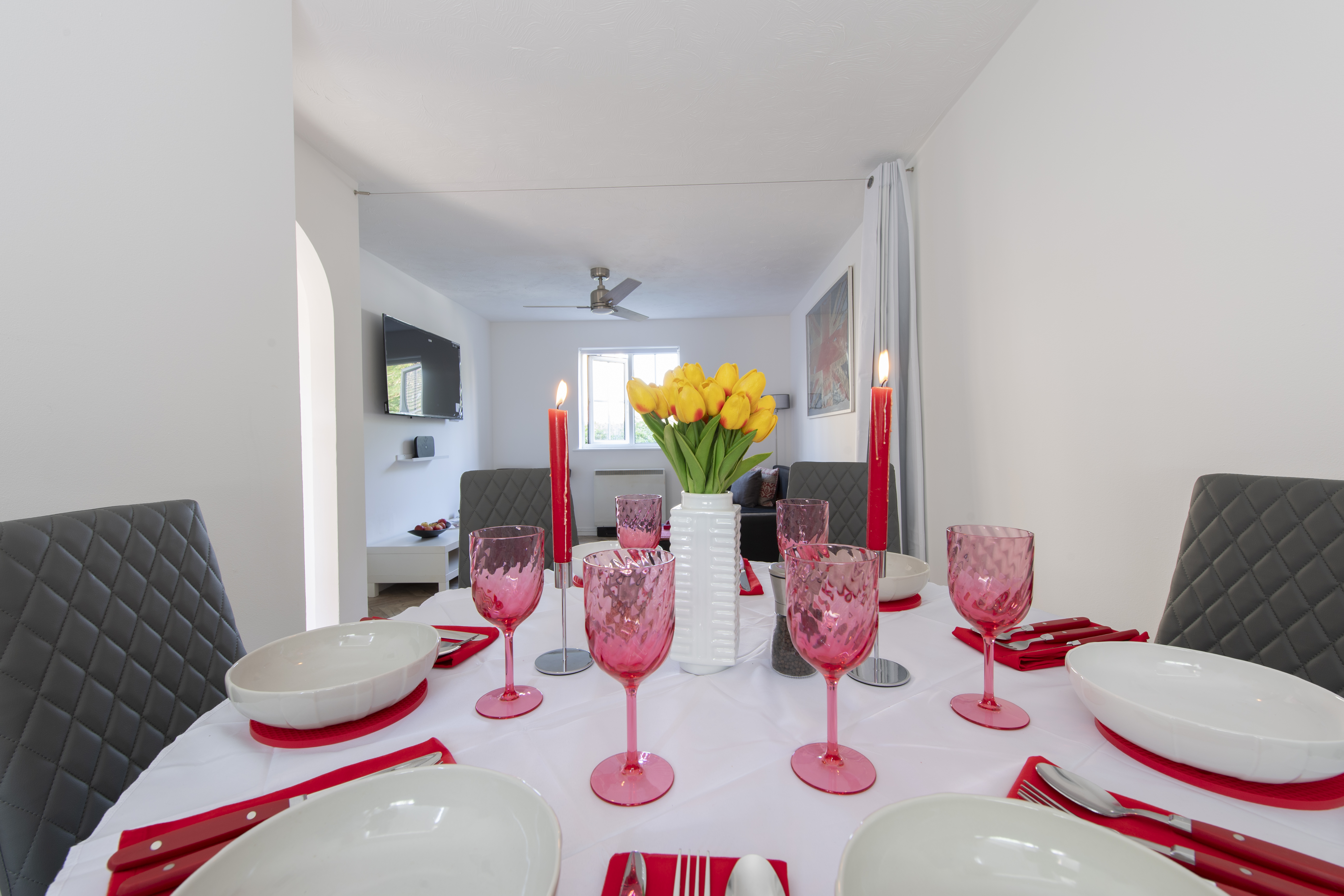 Property two — dining area view towards living room