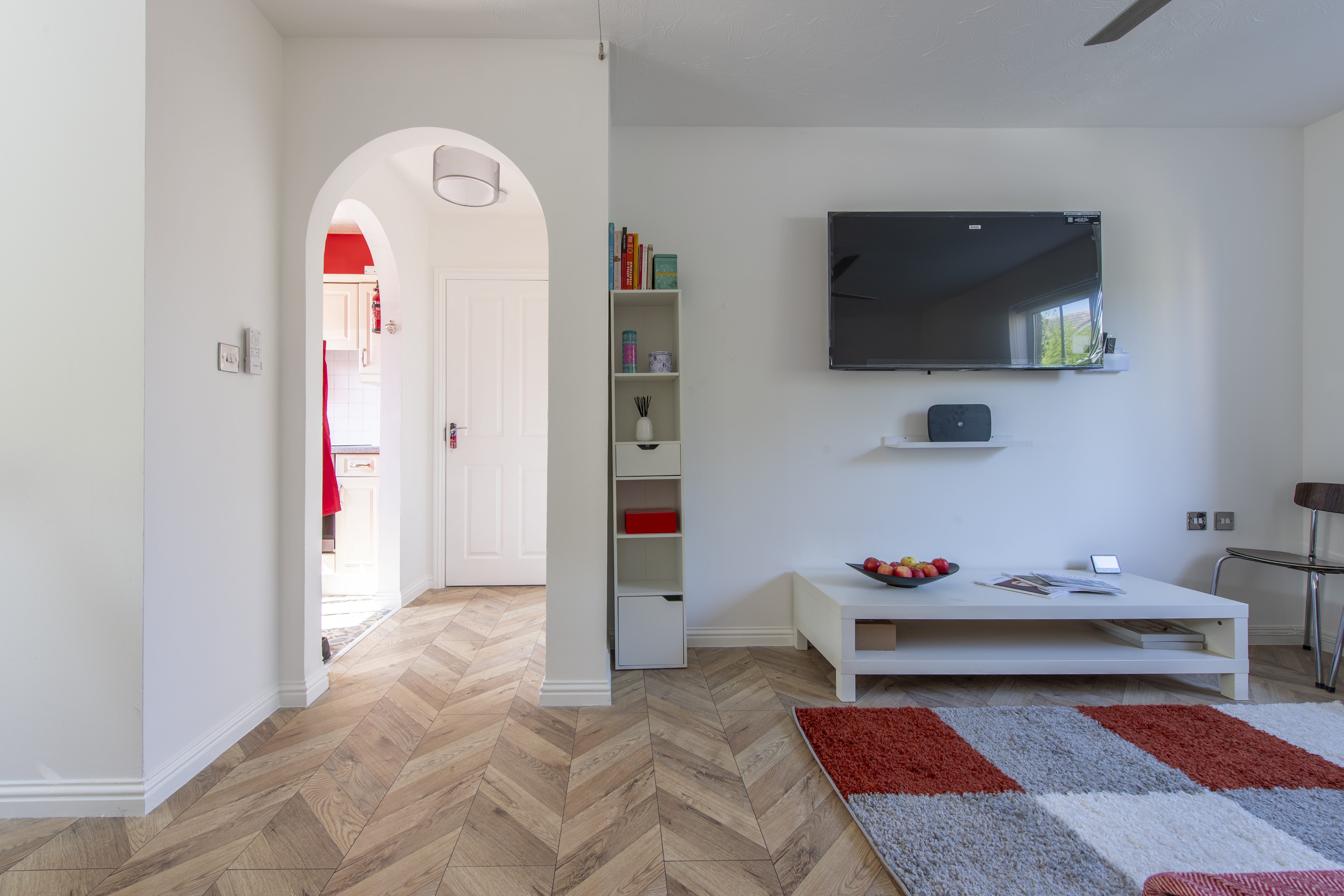 Property two — hallway and living area