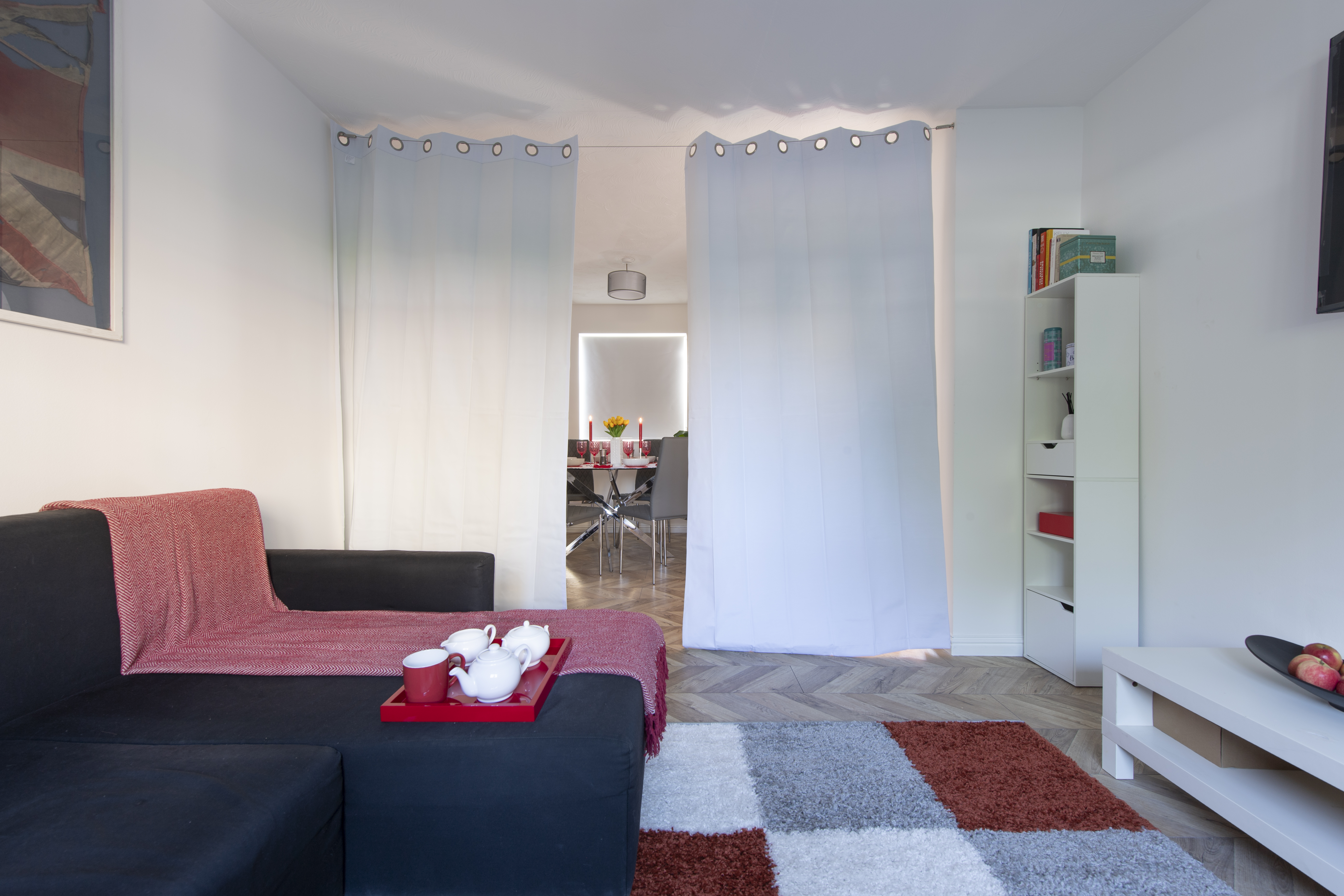 Property two — curtained room divider