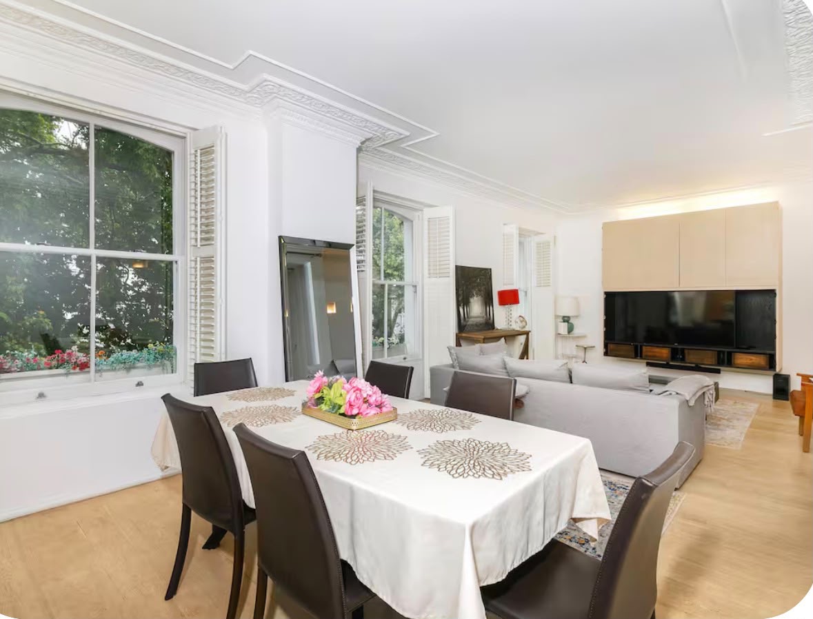 Managed property — open-plan dining and living room